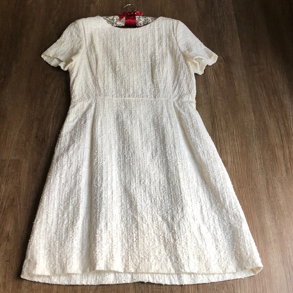 Escada White Textured Midi Dress